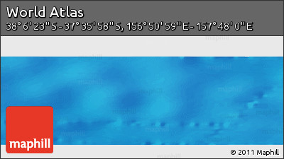 Physical Panoramic Map of the Area around 37° 51' 10" S, 157° 19' 29" E