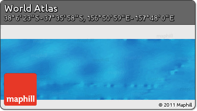 Physical Panoramic Map of the Area around 37° 51' 10" S, 157° 19' 29" E