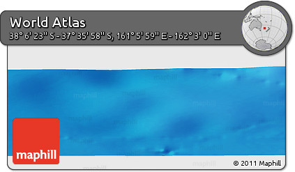Physical Panoramic Map of the Area around 37° 51' 10" S, 161° 34' 29" E