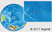 Physical Location Map of the area around 37° 51' 10" S, 162° 16' 30" W