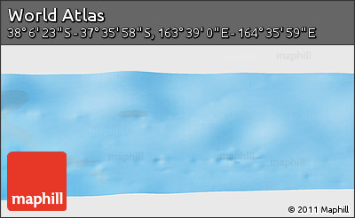 Physical Panoramic Map of the Area around 37° 51' 10" S, 164° 7' 30" E