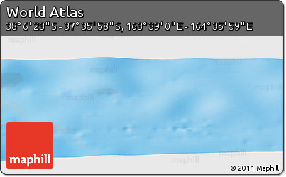 Physical Panoramic Map of the Area around 37° 51' 10" S, 164° 7' 30" E