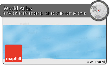 Physical Panoramic Map of the Area around 37° 51' 10" S, 164° 58' 29" E