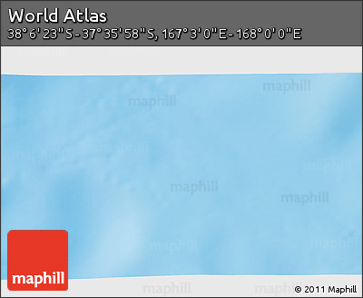 Physical 3D Map of the Area around 37° 51' 10" S, 167° 31' 30" E