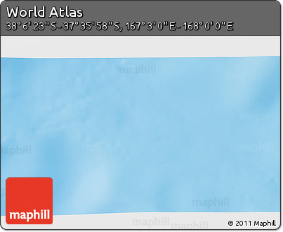Physical 3D Map of the Area around 37° 51' 10" S, 167° 31' 30" E