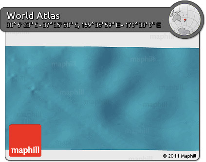 Satellite 3D Map of the Area around 37° 51' 10" S, 170° 4' 29" E