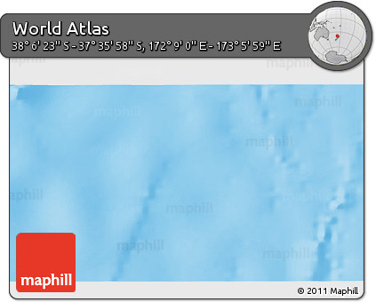 Physical 3D Map of the Area around 37° 51' 10" S, 172° 37' 30" E