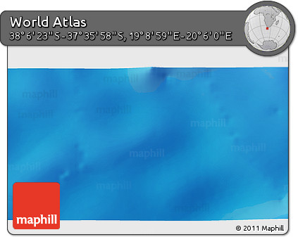 Physical 3D Map of the Area around 37° 51' 10" S, 19° 37' 30" E