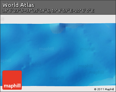 Physical 3D Map of the Area around 37° 51' 10" S, 19° 37' 30" E