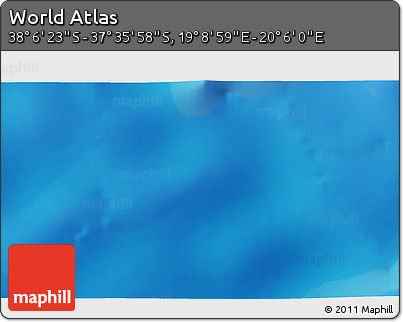 Physical 3D Map of the Area around 37° 51' 10" S, 19° 37' 30" E