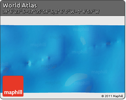 Physical 3D Map of the Area around 37° 51' 10" S, 1° 37' 30" W