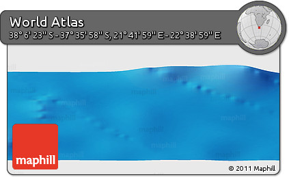 Physical Panoramic Map of the Area around 37° 51' 10" S, 22° 10' 29" E