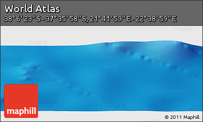 Physical Panoramic Map of the Area around 37° 51' 10" S, 22° 10' 29" E