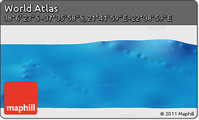 Physical Panoramic Map of the Area around 37° 51' 10" S, 22° 10' 29" E