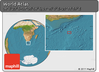Satellite Location Map of the Area around 37° 51' 10" S, 24° 43' 30" E