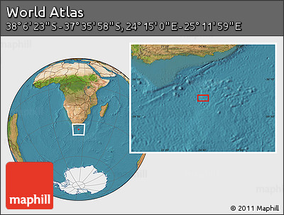 Satellite Location Map of the Area around 37° 51' 10" S, 24° 43' 30" E
