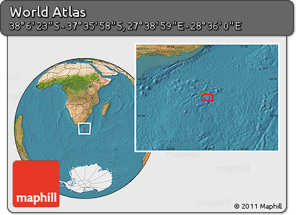 Satellite Location Map of the Area around 37° 51' 10" S, 28° 7' 30" E