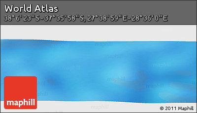 Physical Panoramic Map of the Area around 37° 51' 10" S, 28° 7' 30" E