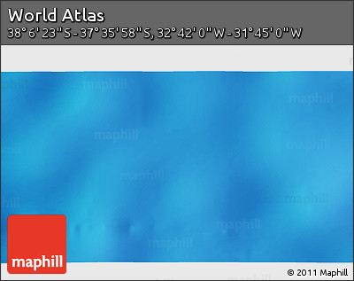 Physical 3D Map of the Area around 37° 51' 10" S, 32° 13' 30" W