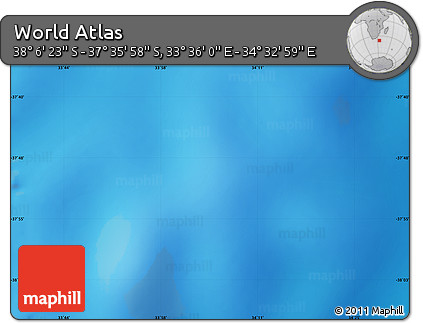 Physical Map of the Area around 37° 51' 10" S, 34° 4' 30" E