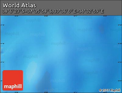 Physical Map of the Area around 37° 51' 10" S, 34° 4' 30" E