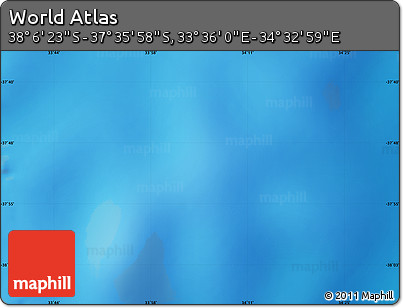 Physical Map of the Area around 37° 51' 10" S, 34° 4' 30" E