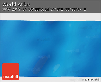 Physical 3D Map of the Area around 37° 51' 10" S, 34° 55' 29" E