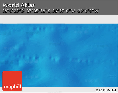 Physical 3D Map of the Area around 37° 51' 10" S, 36° 28' 30" W