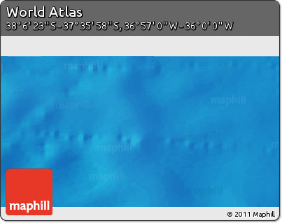 Physical 3D Map of the Area around 37° 51' 10" S, 36° 28' 30" W
