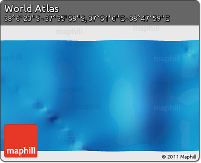 Physical 3D Map of the Area around 37° 51' 10" S, 38° 19' 30" E