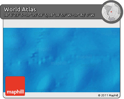 Shaded Relief 3D Map of the Area around 37° 51' 10" S, 38° 10' 29" W