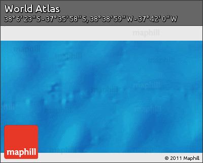Shaded Relief 3D Map of the Area around 37° 51' 10" S, 38° 10' 29" W