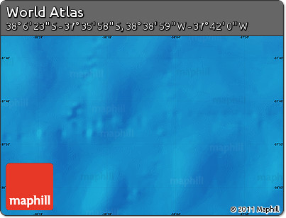 Physical Map of the Area around 37° 51' 10" S, 38° 10' 29" W