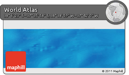 Shaded Relief Panoramic Map of the Area around 37° 51' 10" S, 38° 10' 29" W