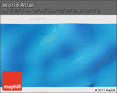 Physical 3D Map of the Area around 37° 51' 10" S, 40° 1' 29" E