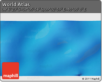 Physical 3D Map of the Area around 37° 51' 10" S, 40° 1' 29" E