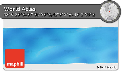 Physical Panoramic Map of the Area around 37° 51' 10" S, 42° 34' 30" E