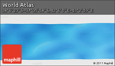 Physical Panoramic Map of the Area around 37° 51' 10" S, 42° 34' 30" E