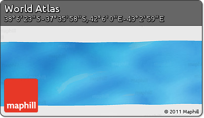 Physical Panoramic Map of the Area around 37° 51' 10" S, 42° 34' 30" E