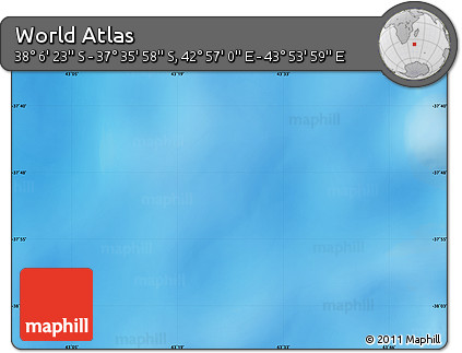 Physical Map of the Area around 37° 51' 10" S, 43° 25' 29" E
