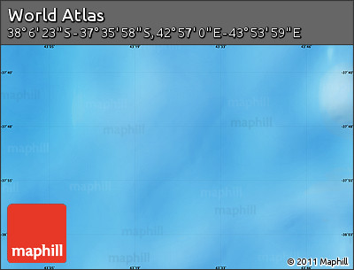 Physical Map of the Area around 37° 51' 10" S, 43° 25' 29" E