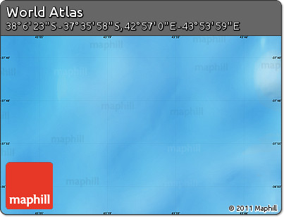 Physical Map of the Area around 37° 51' 10" S, 43° 25' 29" E