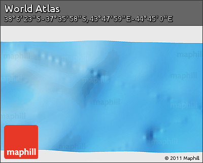Shaded Relief 3D Map of the Area around 37° 51' 10" S, 44° 16' 29" E