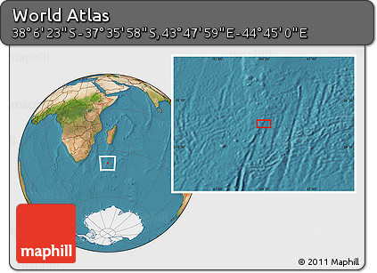 Satellite Location Map of the Area around 37° 51' 10" S, 44° 16' 29" E
