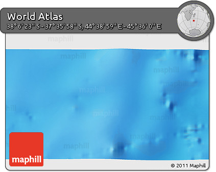 Physical 3D Map of the Area around 37° 51' 10" S, 45° 7' 30" E