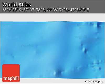 Physical 3D Map of the Area around 37° 51' 10" S, 45° 7' 30" E