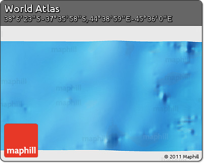 Physical 3D Map of the Area around 37° 51' 10" S, 45° 7' 30" E