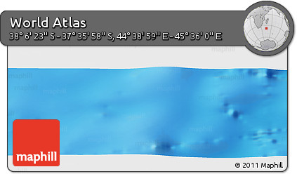 Physical Panoramic Map of the Area around 37° 51' 10" S, 45° 7' 30" E