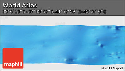 Physical Panoramic Map of the Area around 37° 51' 10" S, 45° 7' 30" E