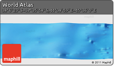 Physical Panoramic Map of the Area around 37° 51' 10" S, 45° 7' 30" E